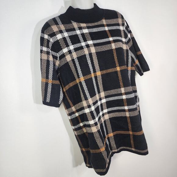 Isaac Mizrahi Live Sweater Women Medium Mockneck Jacquard Sweater Pullover Black - Picture 3 of 7